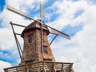 木制风车建筑高清图片素材