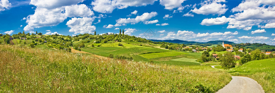 生态绿色农业景观和Glogvnica村全景观roati图片