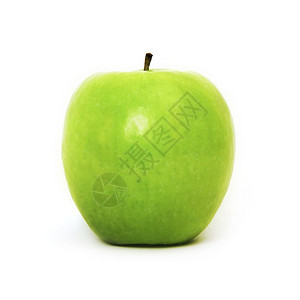 绿色苹果孤立在白色背景上背景图片