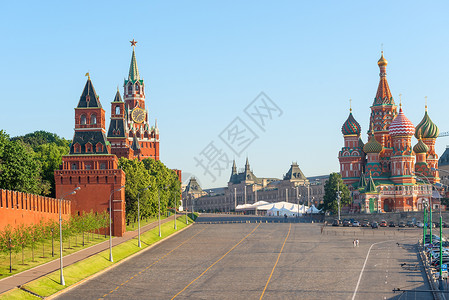 莫斯科红方的美丽景色背景图片