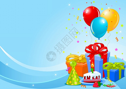礼品和气球的派对背景背景图片