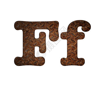 生锈金属用f字插图背景图片