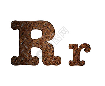 用r字插图生锈金属表示图片