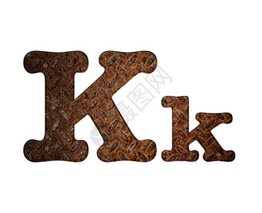 生锈金属用k字母插图背景图片