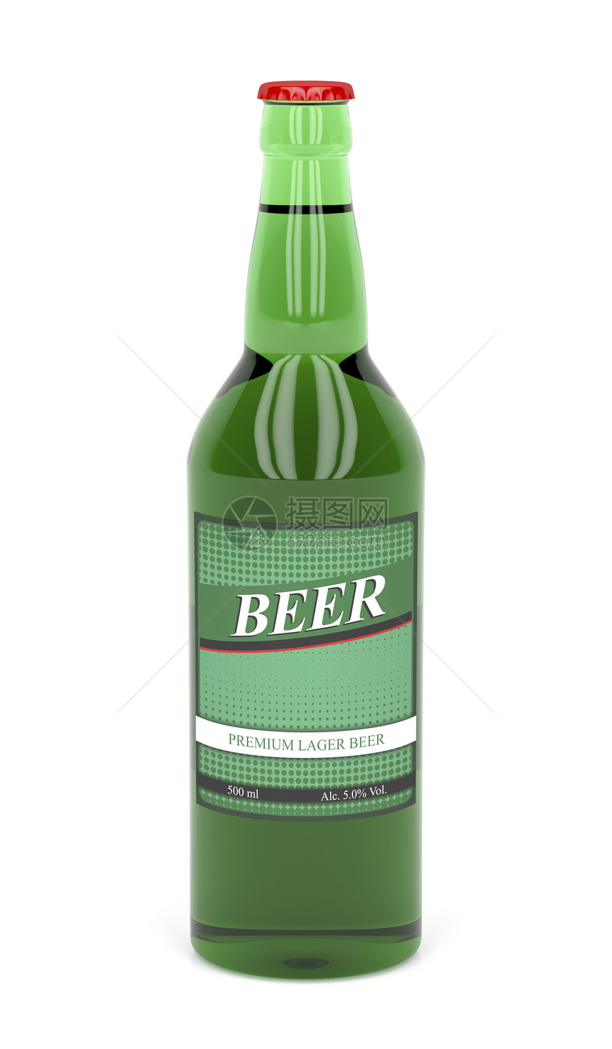 白背景啤酒瓶图片