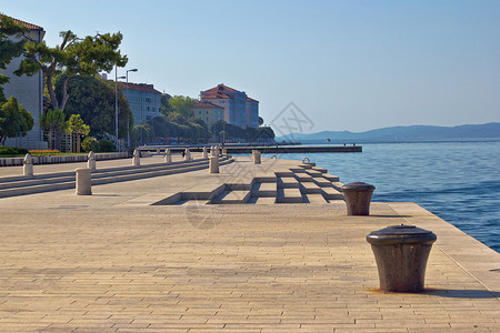 扎达尔海滨著名的器官里程碑德拉马提亚croati图片