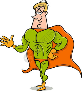 超级英雄或服装男主角的漫画插图背景图片