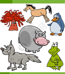 动物字符集的漫画插图图片