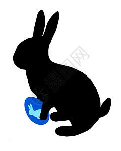 兔子黑色轮廓背景图片