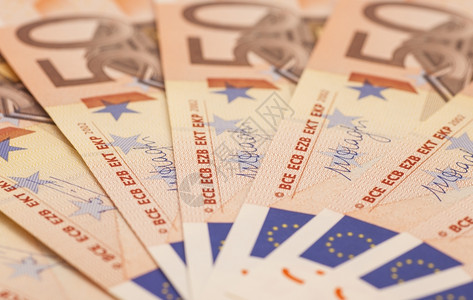 欧元货币现钞50欧元商业的高清图片素材