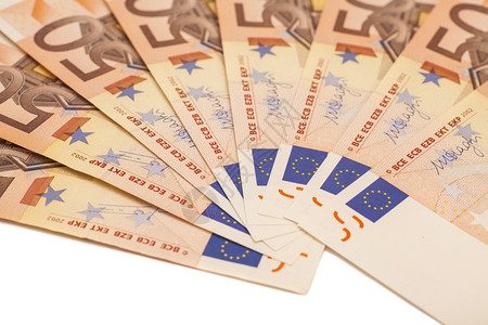 欧元货币钞票50欧元贷款高清图片素材