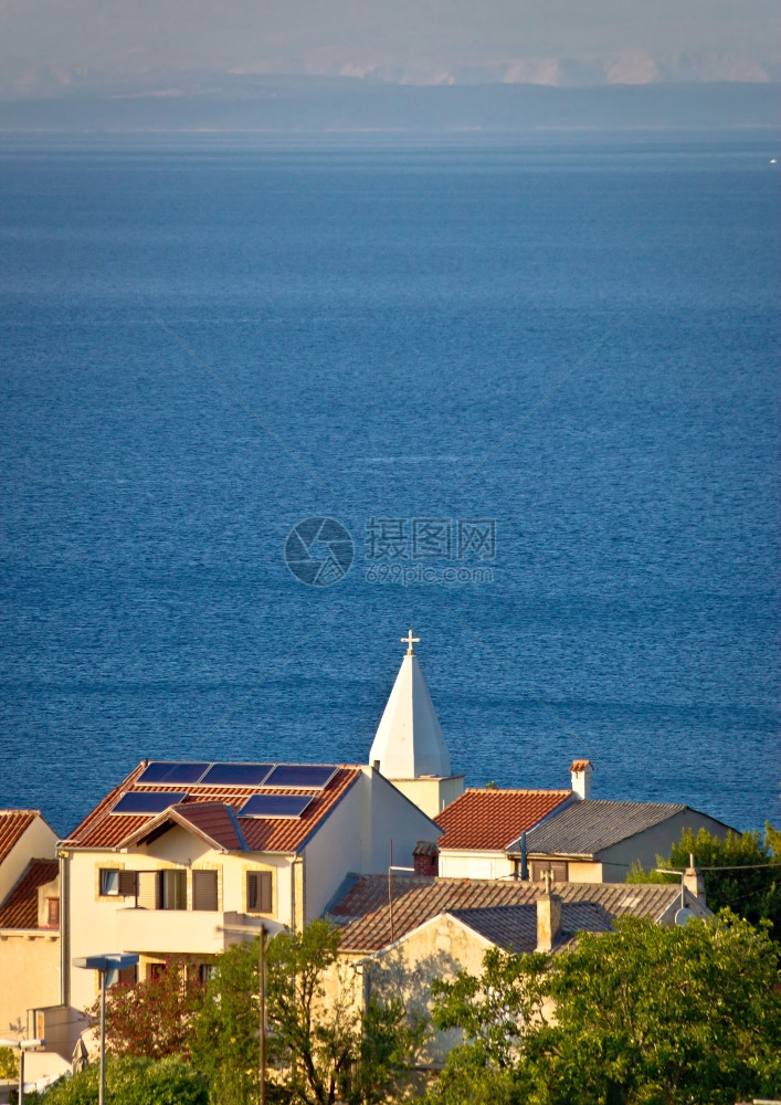圣马丁村Losinj垂直观岛croati图片