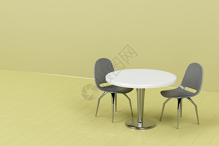 绿色房间的现代桌椅图片