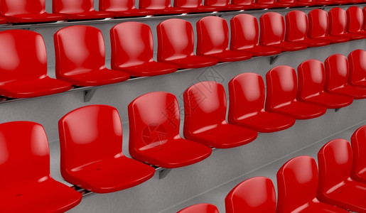 体育场红色塑料座椅背景图片