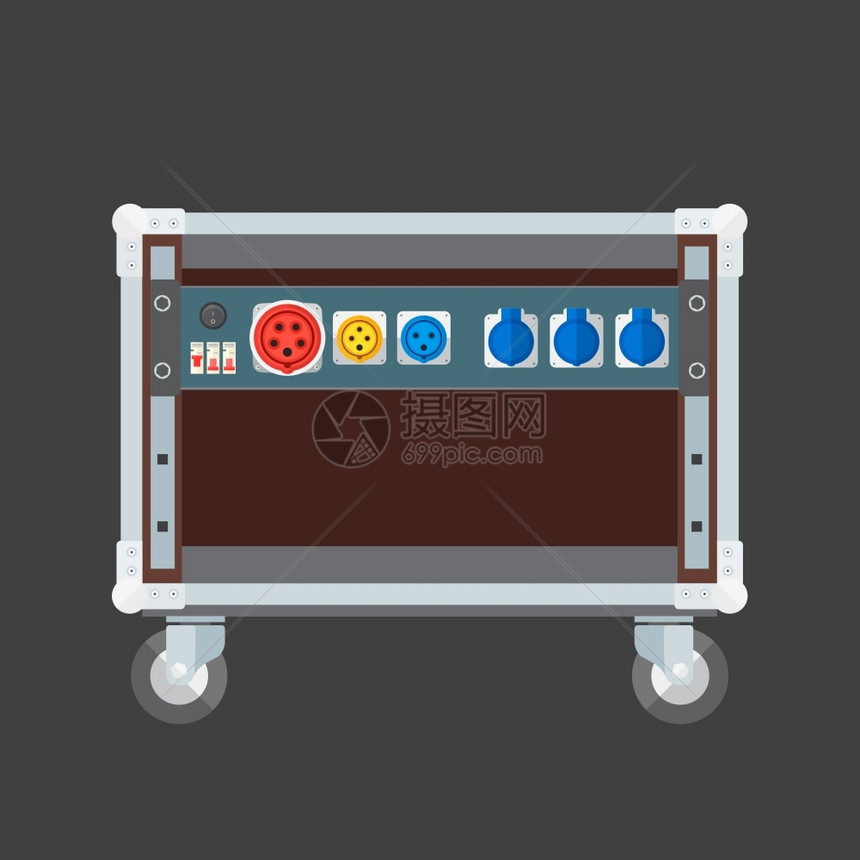 轮力断裂器插座的矢量平板设计音乐架插件面板图图片