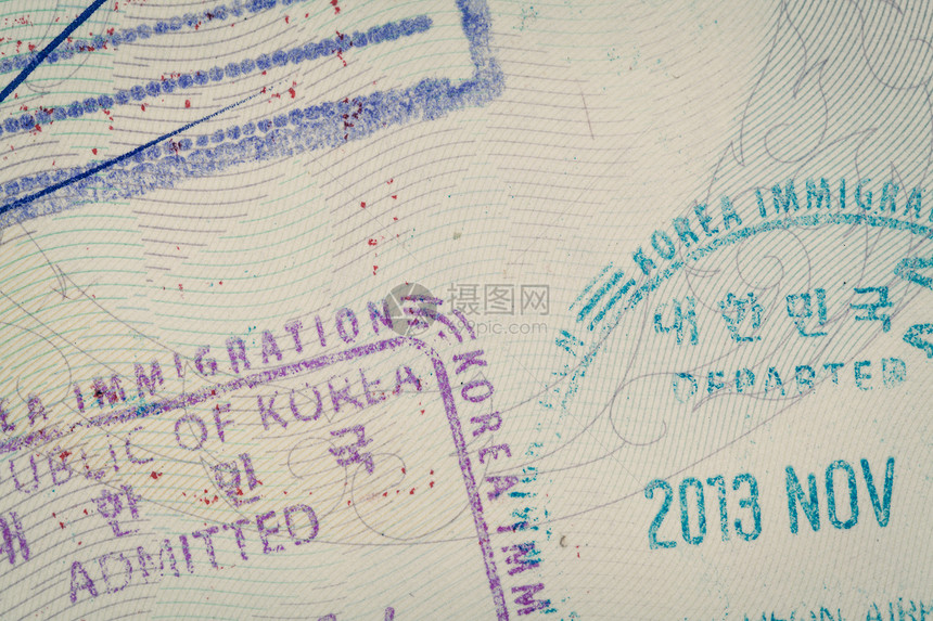 允许入境旅行韩国入境旅行签证概念图片