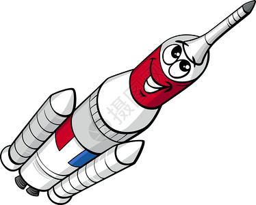 有趣的空间火箭漫画插图图片
