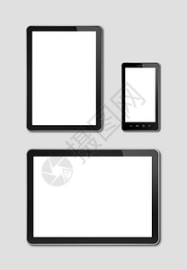 智能手机和数字平板电脑模型灰色背景智能手机和数字平板电脑模型图片