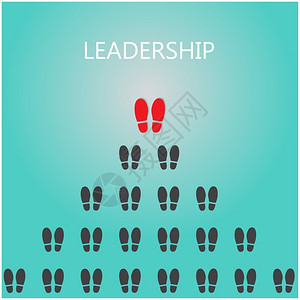 带有领导力概念的鞋印黑色矢量足鞋子示影图图片