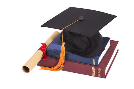 毕业帽子证书和籍博士学位高清图片素材