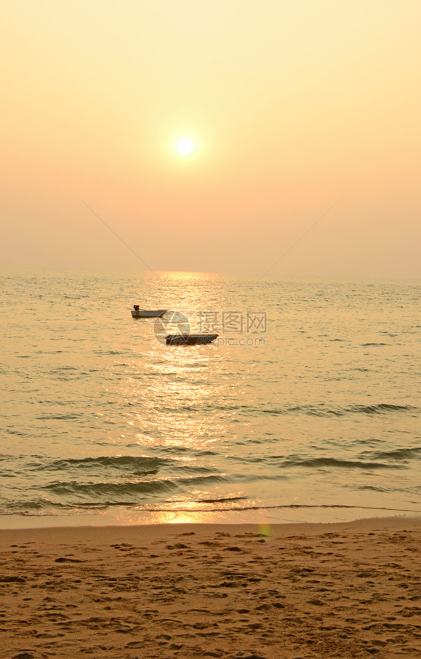 美在海中日落图片