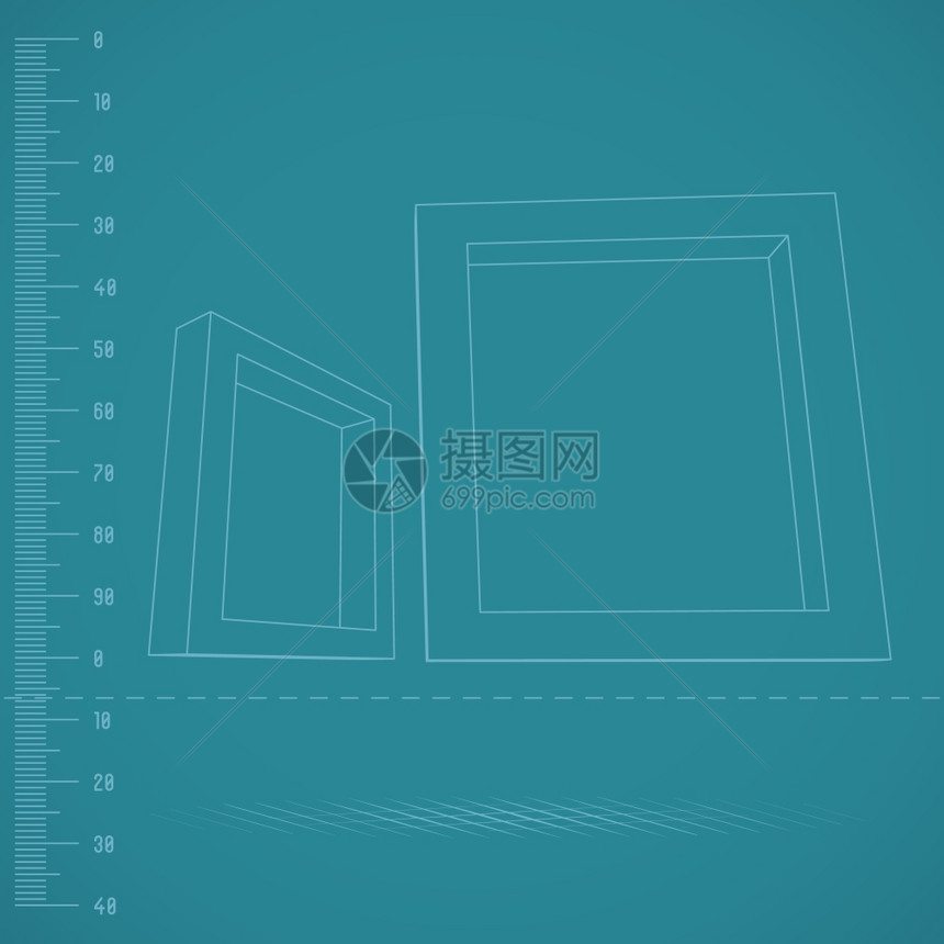 您演示文稿的两个意图矩形3d框架图片