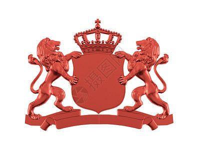 青铜狮子皇冠旗帜图片
