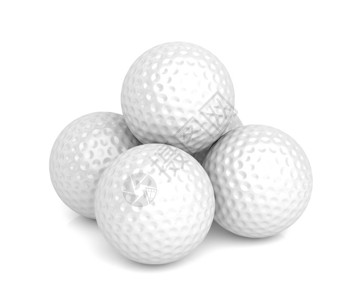 白色背景的五组高尔夫球背景图片