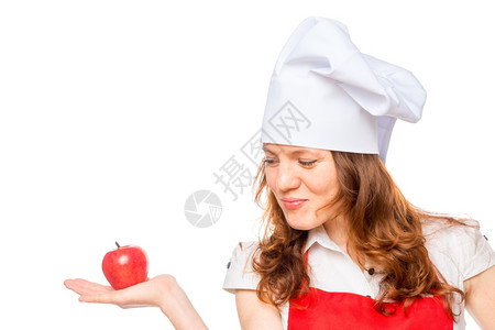 白色女厨师制服帽子人图片