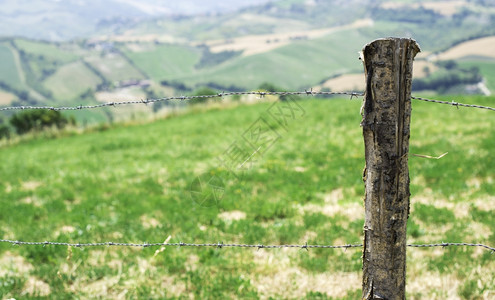 意大利农业村围栏和草地图片