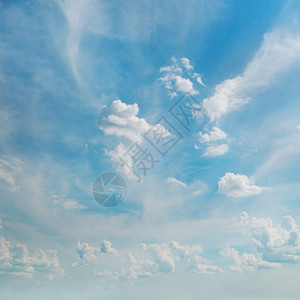 蓝天空和白积云白天高清图片素材