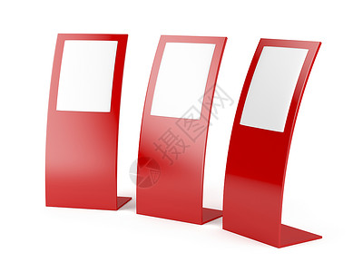 3个白色背景的红广告板背景图片