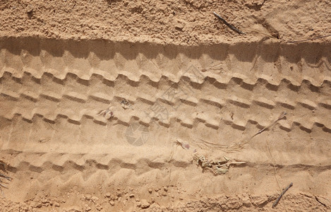 沙子上的轮胎轨迹背景图片