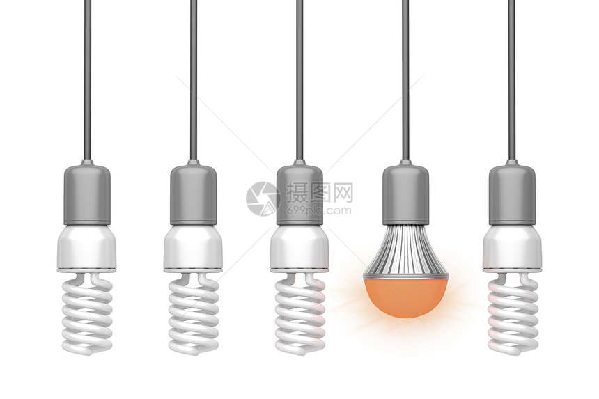 除其他灯泡外还有独特的发光灯泡图片