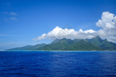 莫奥亚岛及太平洋环礁湖景观法国多语言区背景图片