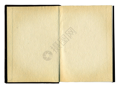 旧打开的书本空白页孤立于色图片