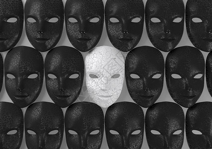 黑色面具虚伪概念3D高清图片
