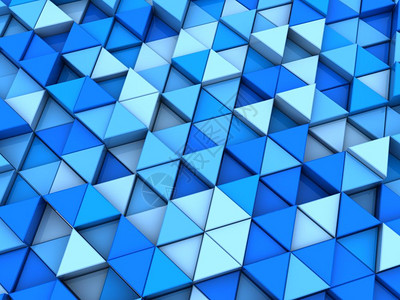 蓝色三角形背景的抽象3d插图背景图片