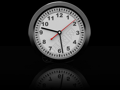 3d黑色背景上的时钟插图图片