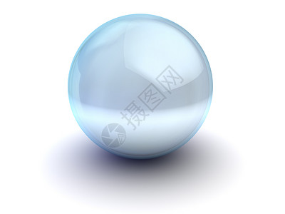 3d蓝色玻璃球插图图片