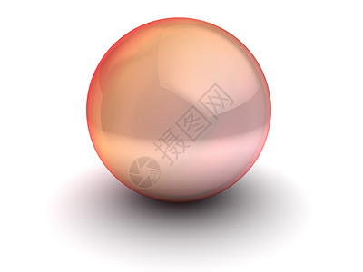 3d白底红色玻璃球的3个插图图片