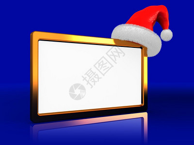 蓝色背景的圣诞节框架抽象3d插图图片