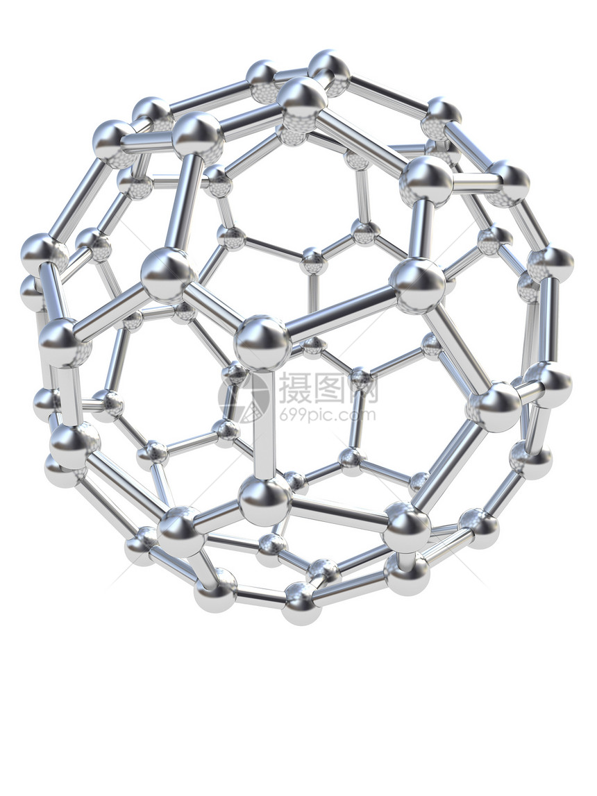 铬钢分子结构抽象3d插图图片