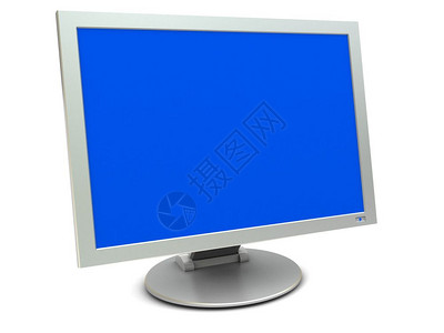 3d白色背景通用宽屏幕计算机监视器插图背景图片