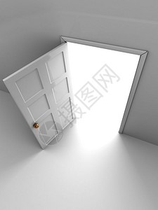 打开成功之门抽象的3d灯光打开之门插图背景