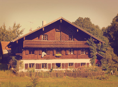 巴伐利亚农场房背景图片