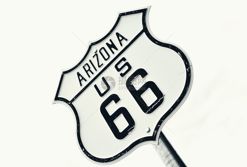 6号公路标arizonmeric孤立在白色背景上图片