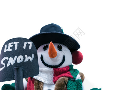 雪人站在冬天的圣诞节快乐和新年快乐的一中图片