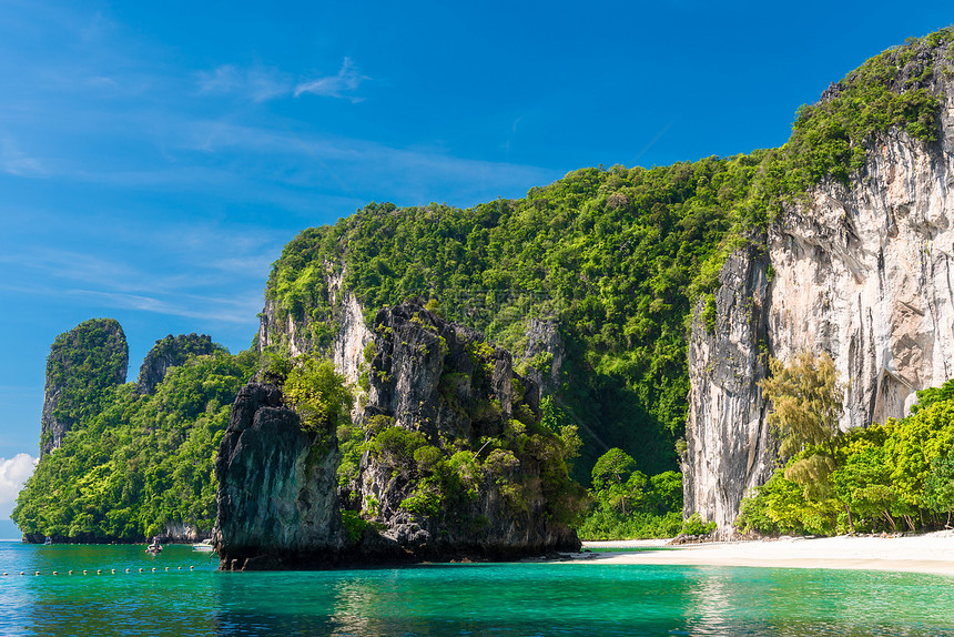 青绿岩礁岛泰国洪华是一个受欢迎的旅游景点图片