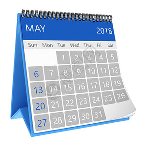 3d示例桌面日历孤立方形可能于2018年图片
